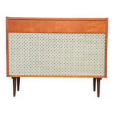 Czech blue blanket storage chest 1970