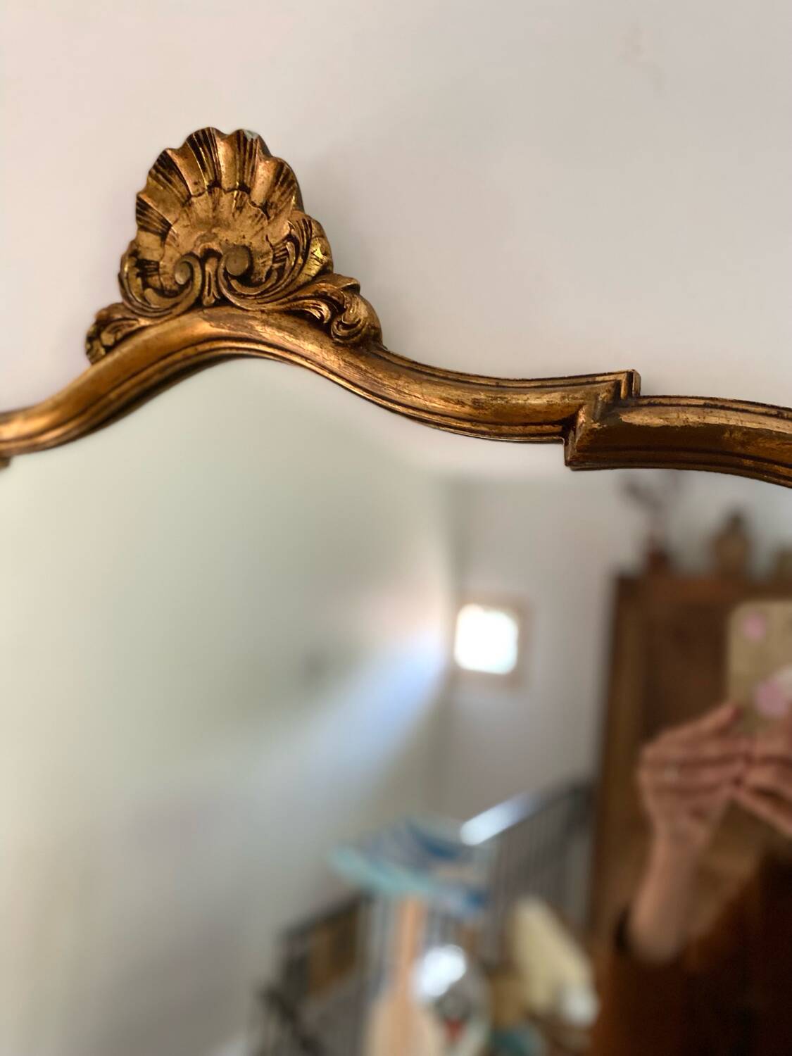 Antique Baroque Shell Mirror