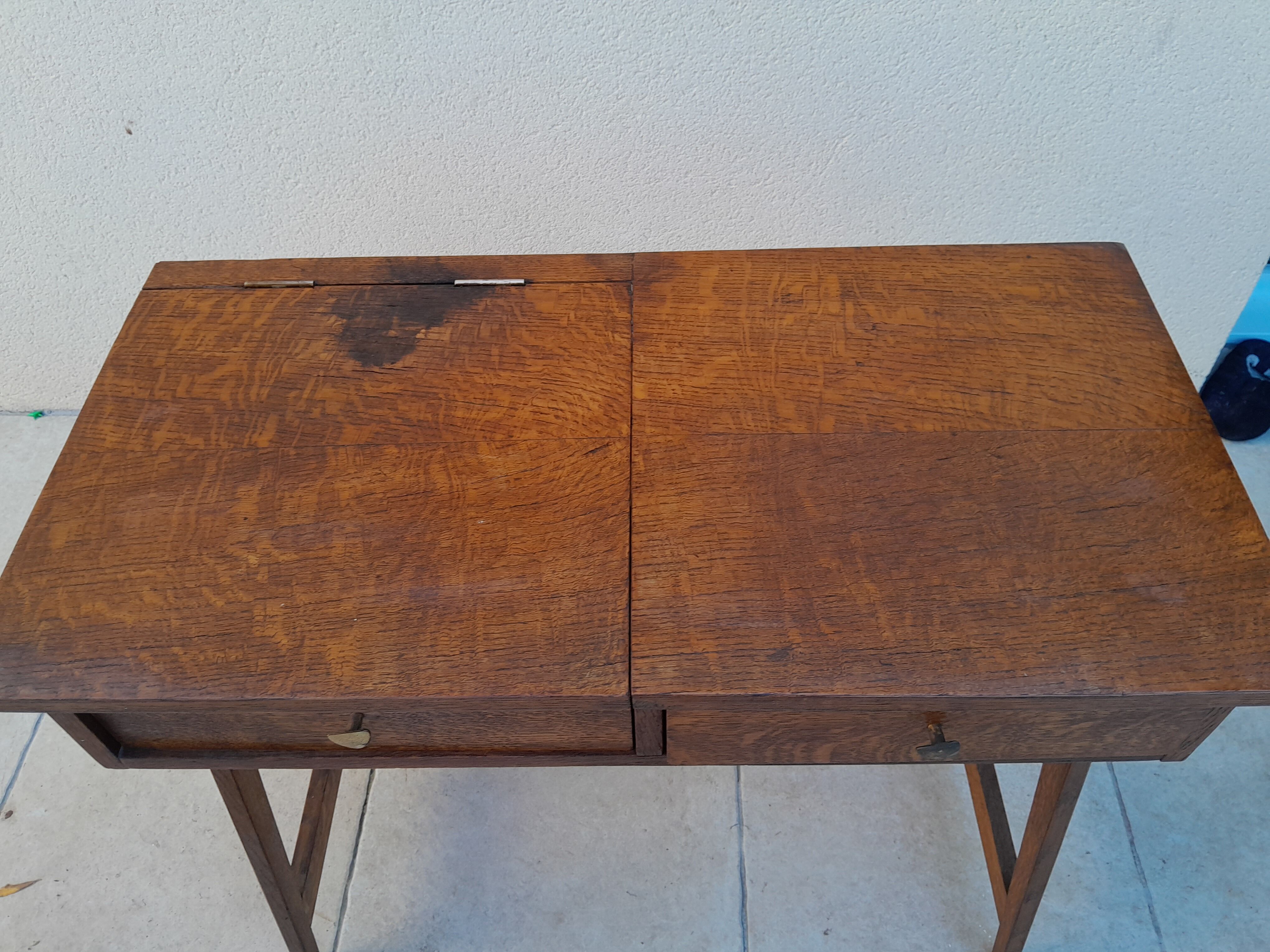 Vintage desk, reconstruction period, 50s oak