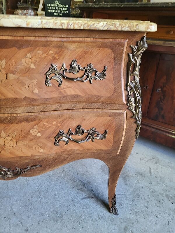 2 rosewood drawer chest of drawers with marble top
