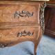 Commode 2 tiroirs en bois de rose avec plateau marbre