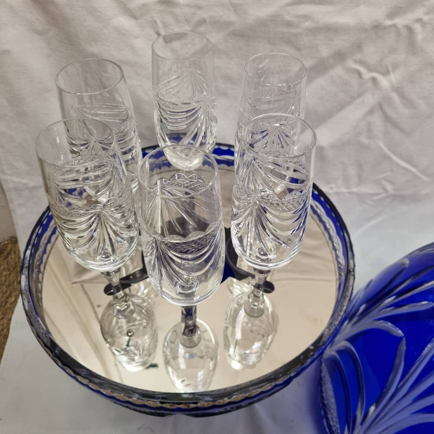 St Louis crystal champagne flutes, Gérard model