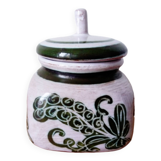 Artisanal glazed ceramic spice jar