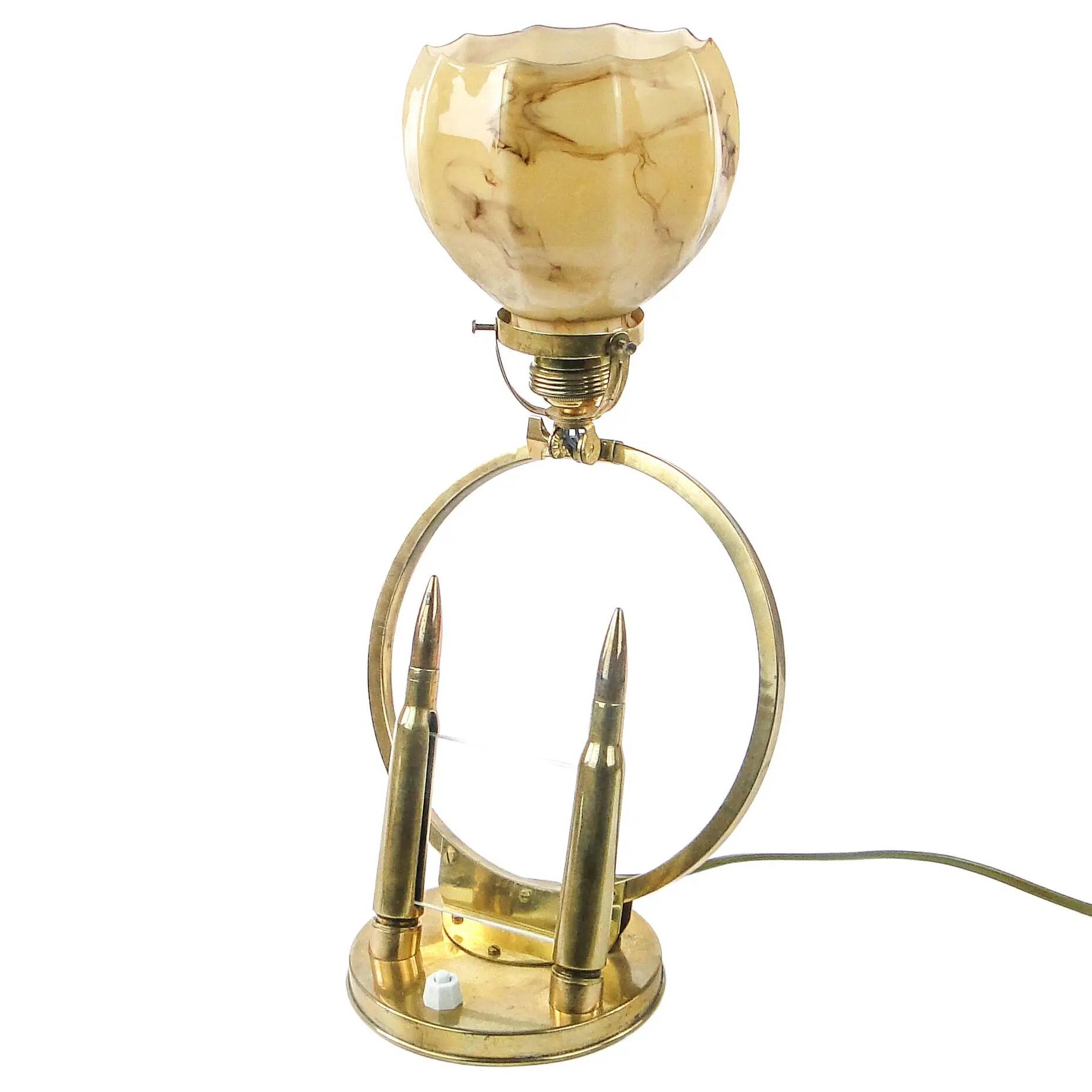 Art Deco table lamp, brass, glass, Germany, 1930s