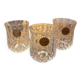 3 antique crystal liqueur glasses / vintage shooters