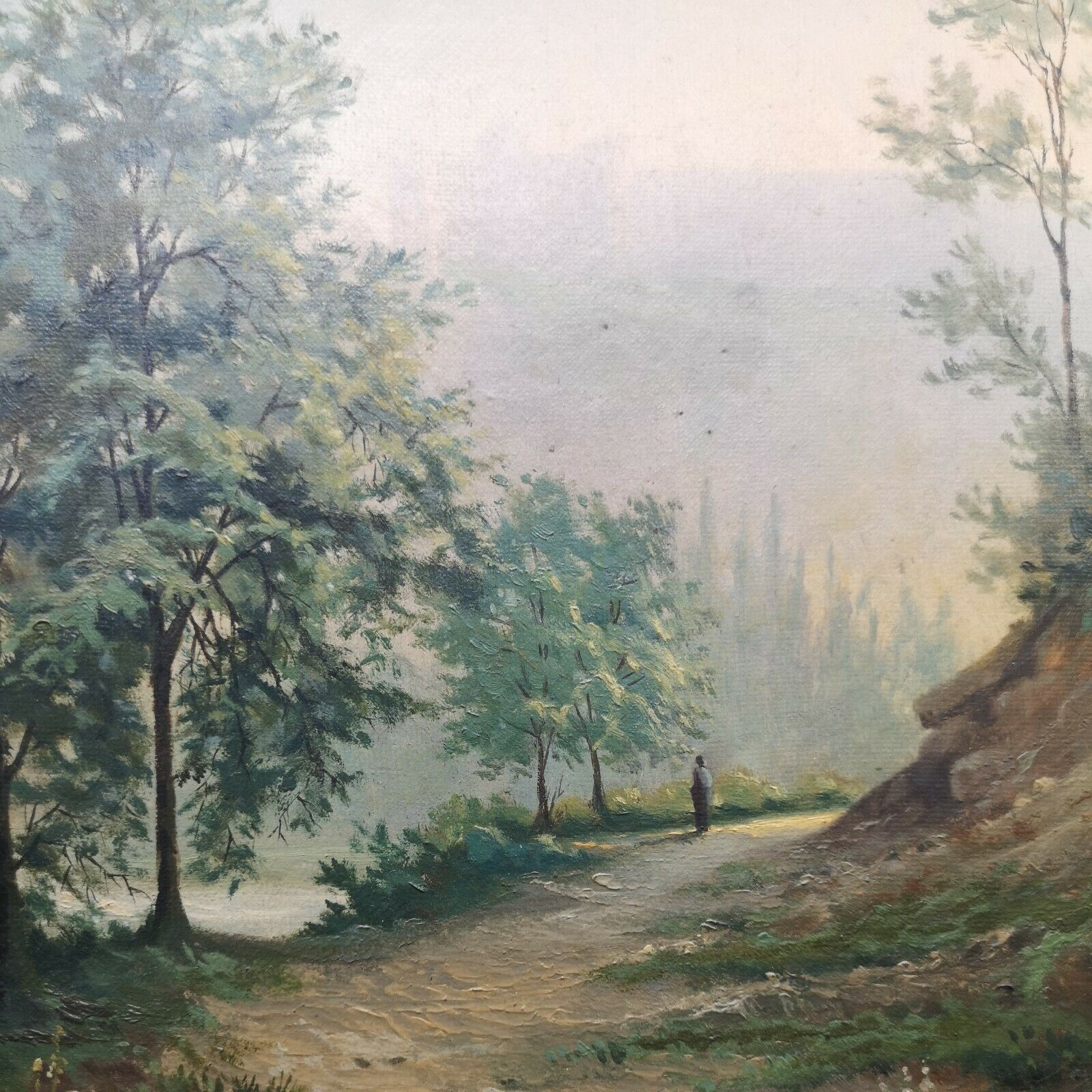 Oil on canvas painting landscape signed A Tournier 1884