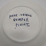 Fish plate by Alain Piclet unique piece Quimper