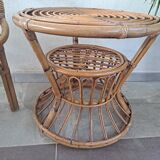 Table italienne de conception en bambou du milieu du siècle