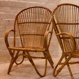 Paire fauteuil bambou