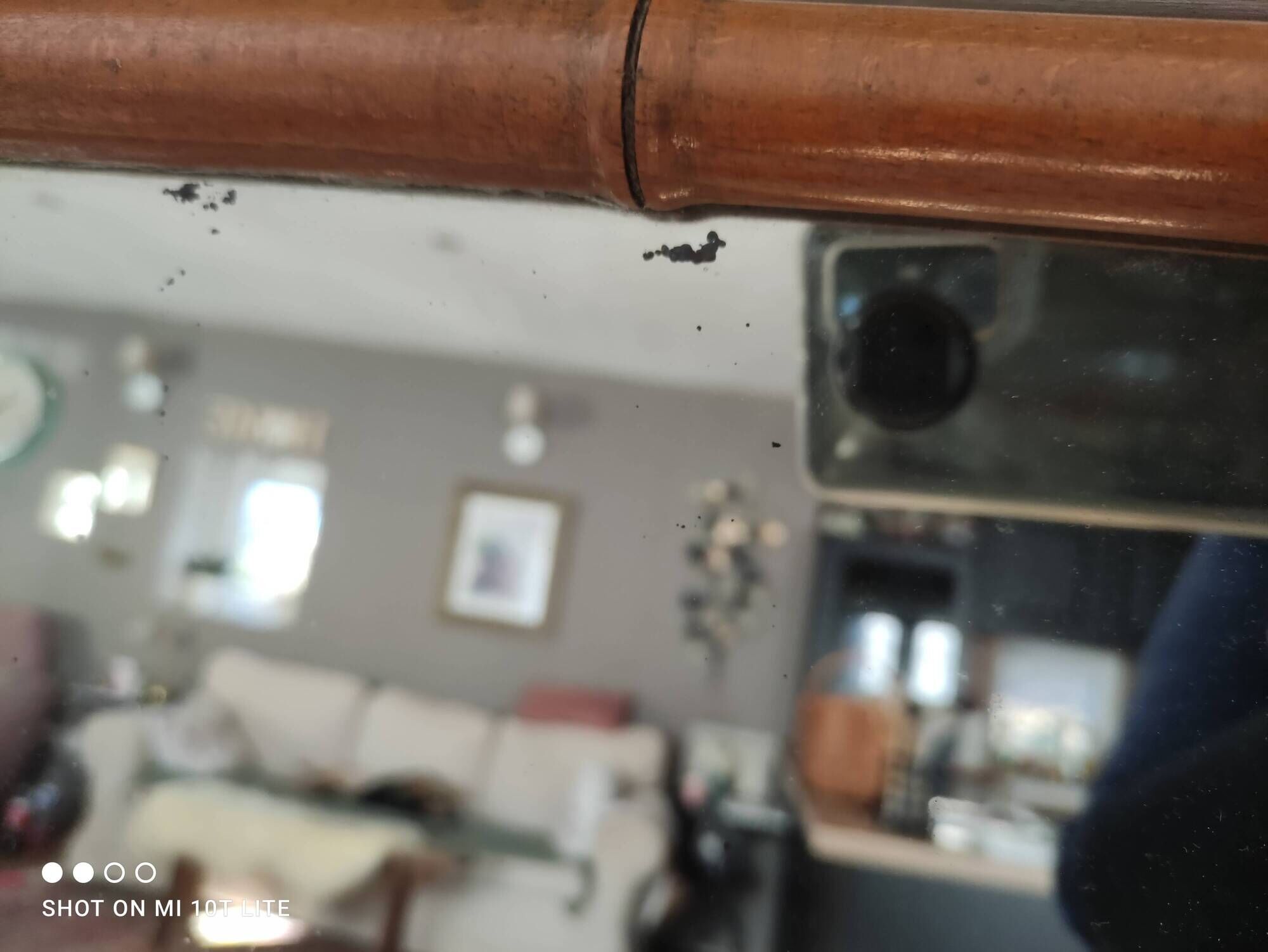 Miroir vintage en bois tourné façon bambou