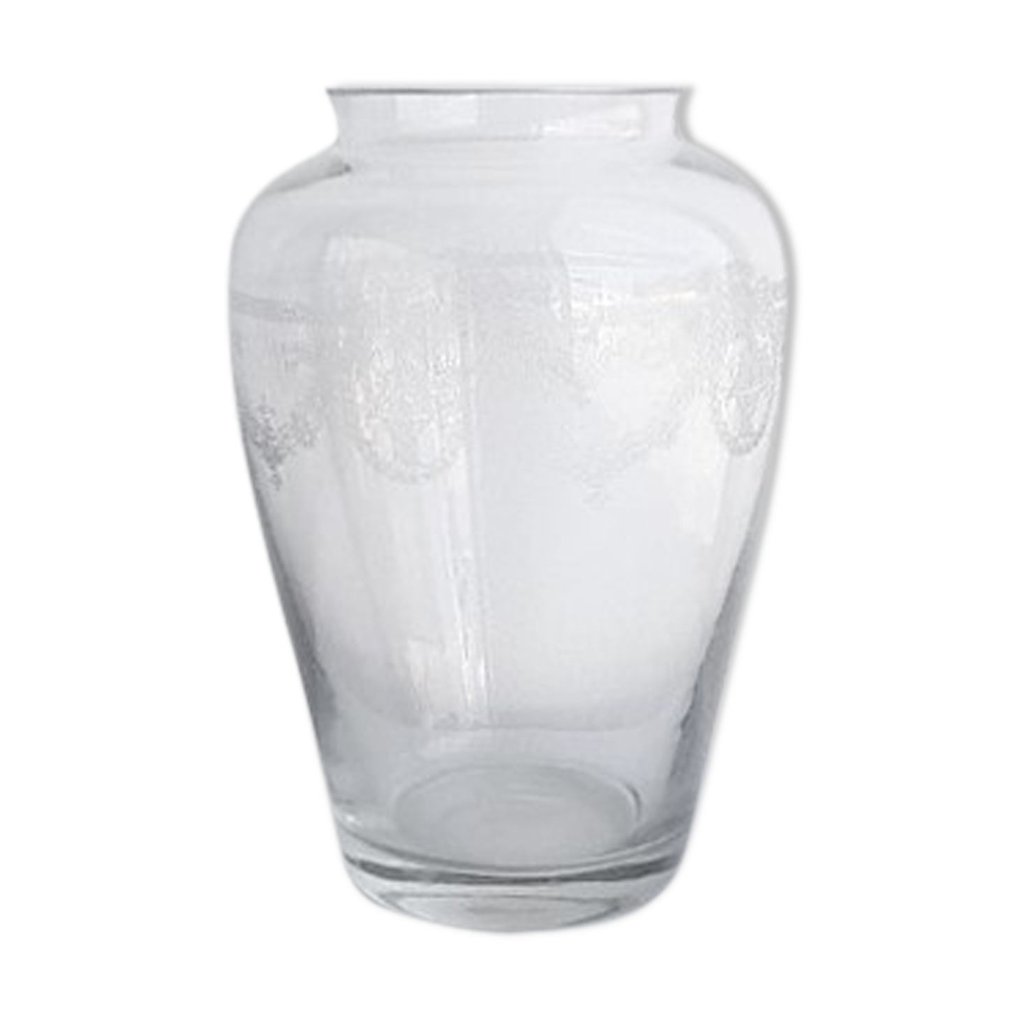 Vase en verre transparent décoré Selency