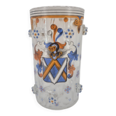 Small enamelled glass vase with armorial design in Historismus style from 19th century Bohemia.