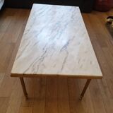 Table basse en marbre et laiton style Louis XV