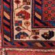 Vintage Kamseh Rug 130x97 cm, small, Tribal oriental Carpet truly Shabby Chic