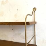 Brass and beech string shelf, 1960