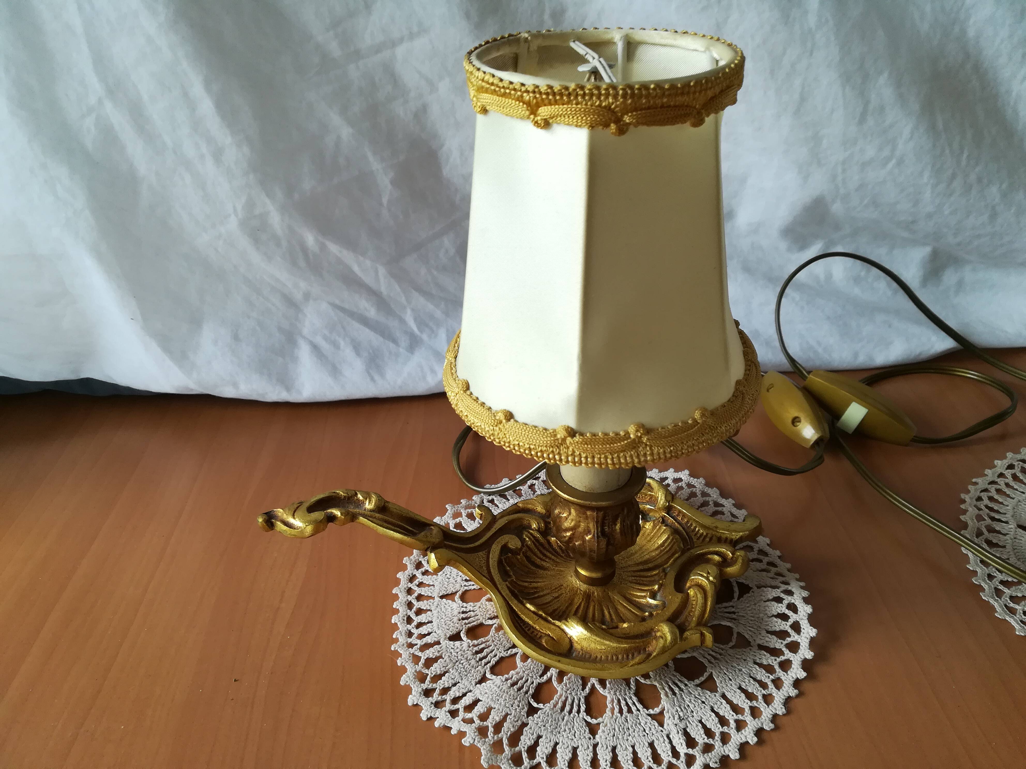Pair of candlesticks mounted as bedside lamps