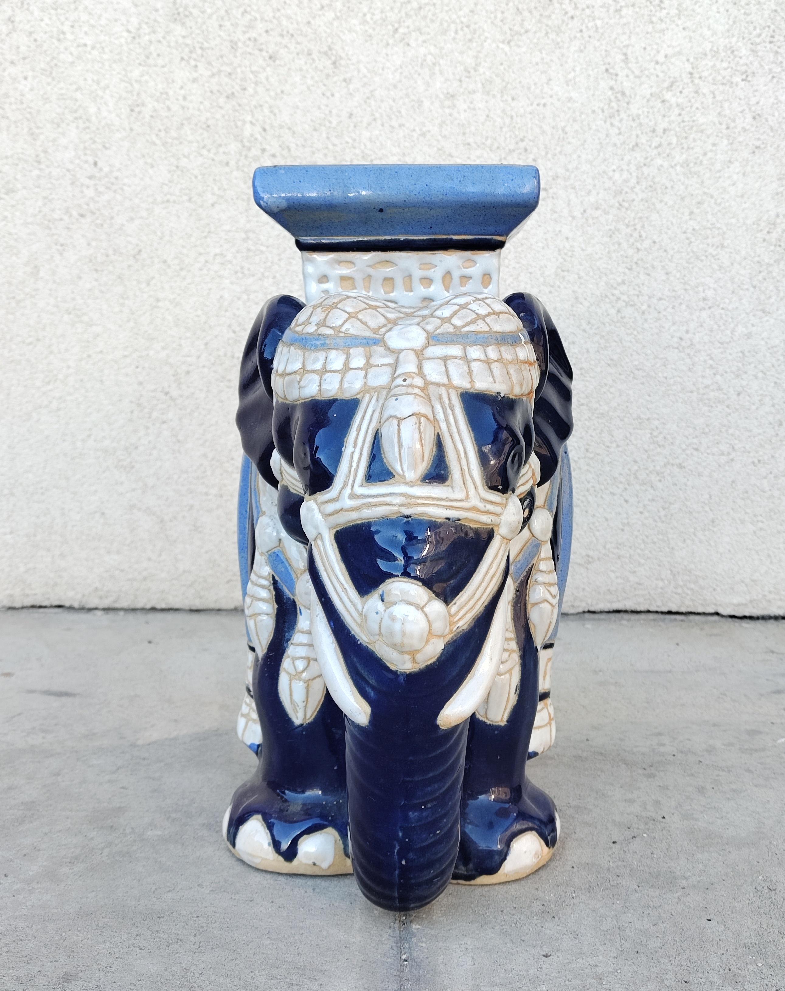 Garden stool or ceramic elephant plant stand from the 1960s.