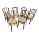 Set of 6 mismatched Viennese bistro restaurant chairs from the 1920s