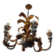 Large Holywood Regency chandelier with 6 light arms from the 60s/70s
