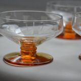 4 coupes à champagne verre ciselé