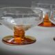4 champagne glasses chiseled glass