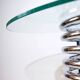 1970s modernist Italian console by Rima with a chrome spiral base.