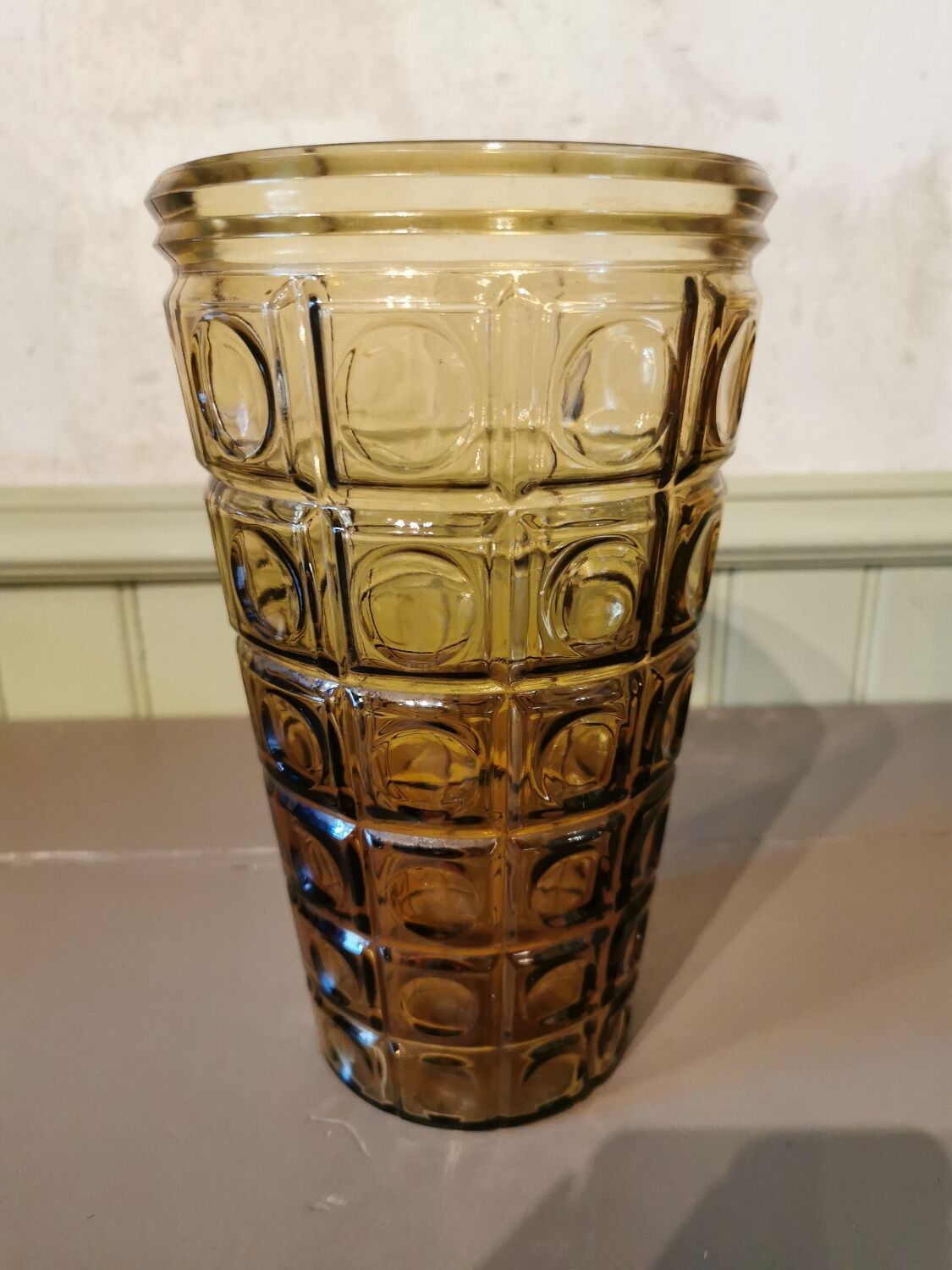 Vintage yellow glass vase
