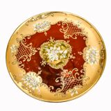 Service 6 glasses and murano dish red ruby gold vintage gold ⋆ Brocante Chic
