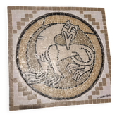 • Large marble art mosaic, Romanesque inspiration - 50 cm