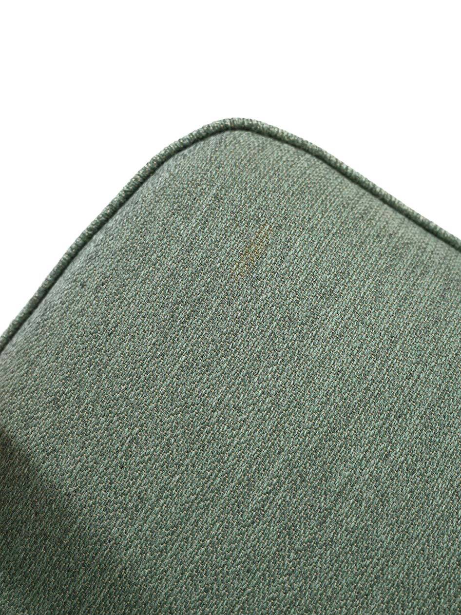 Scandinavian Beech Armchair with green wool upholstery, 1950-60s