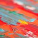 Abstract Red, Orange and Blue original painting on stretched canvas