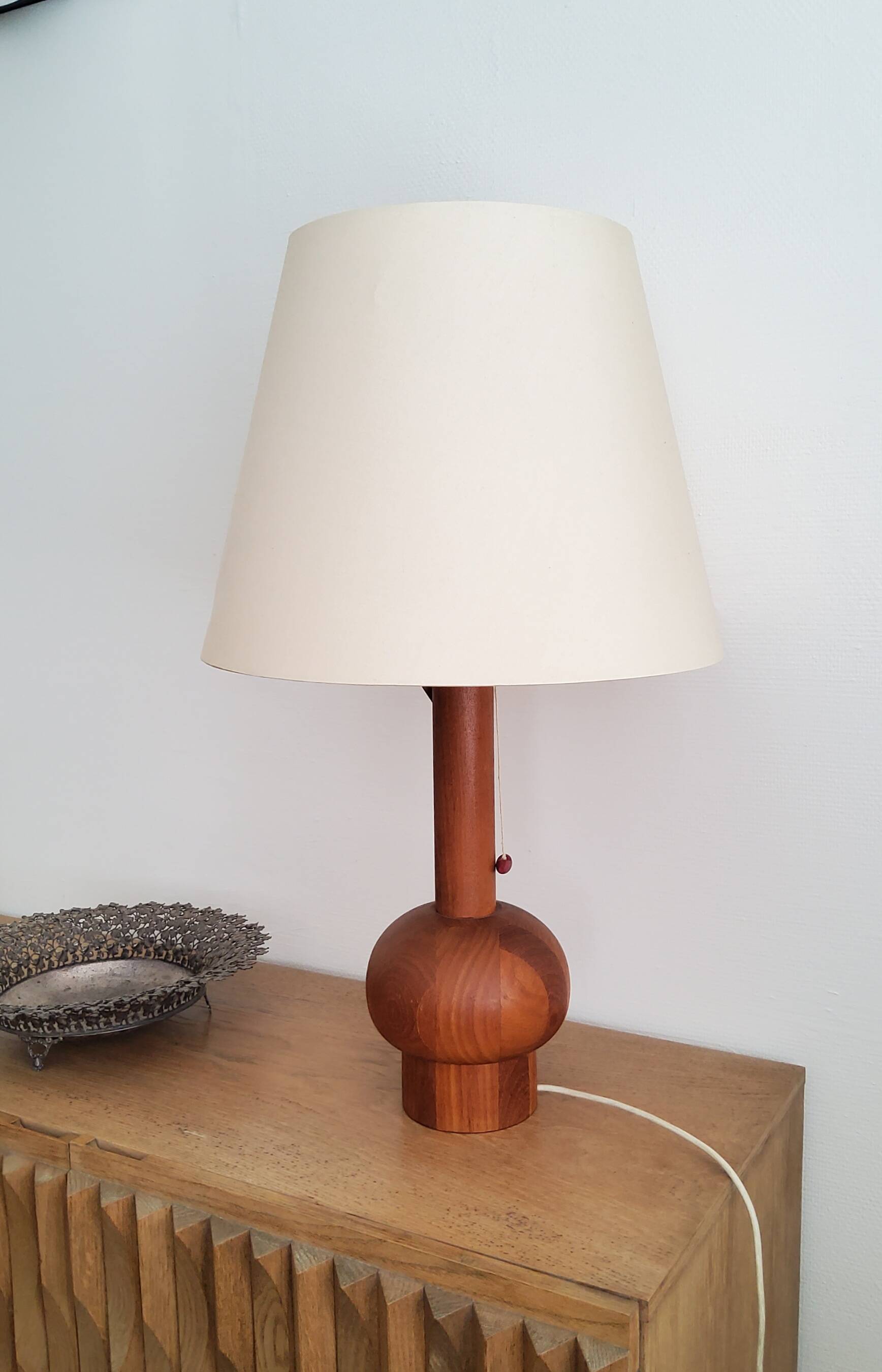 Lampe de table Scandinave en teck - 1960
