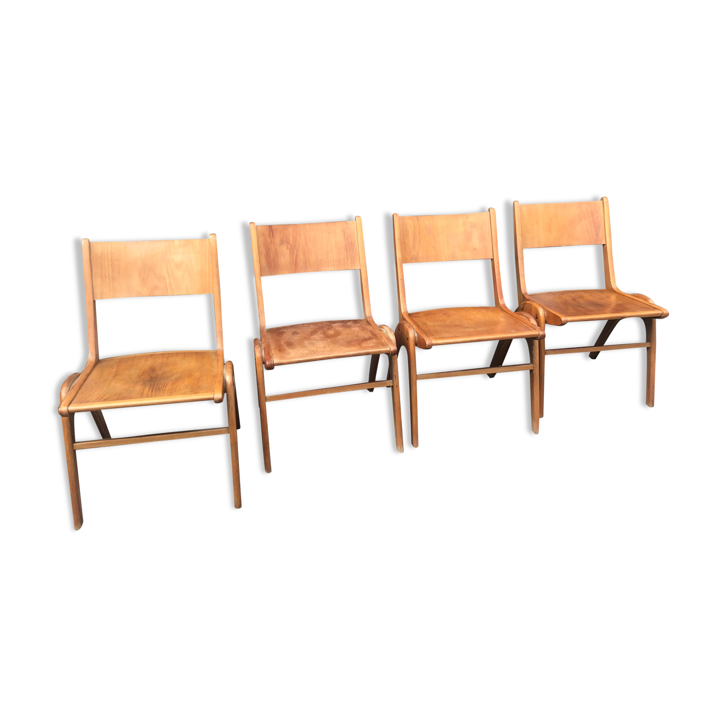 Vintage blond wood chairs 60s