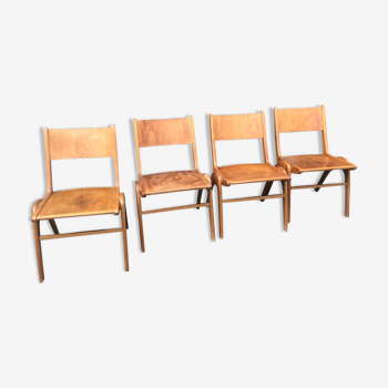 Vintage blond wood chairs 60s