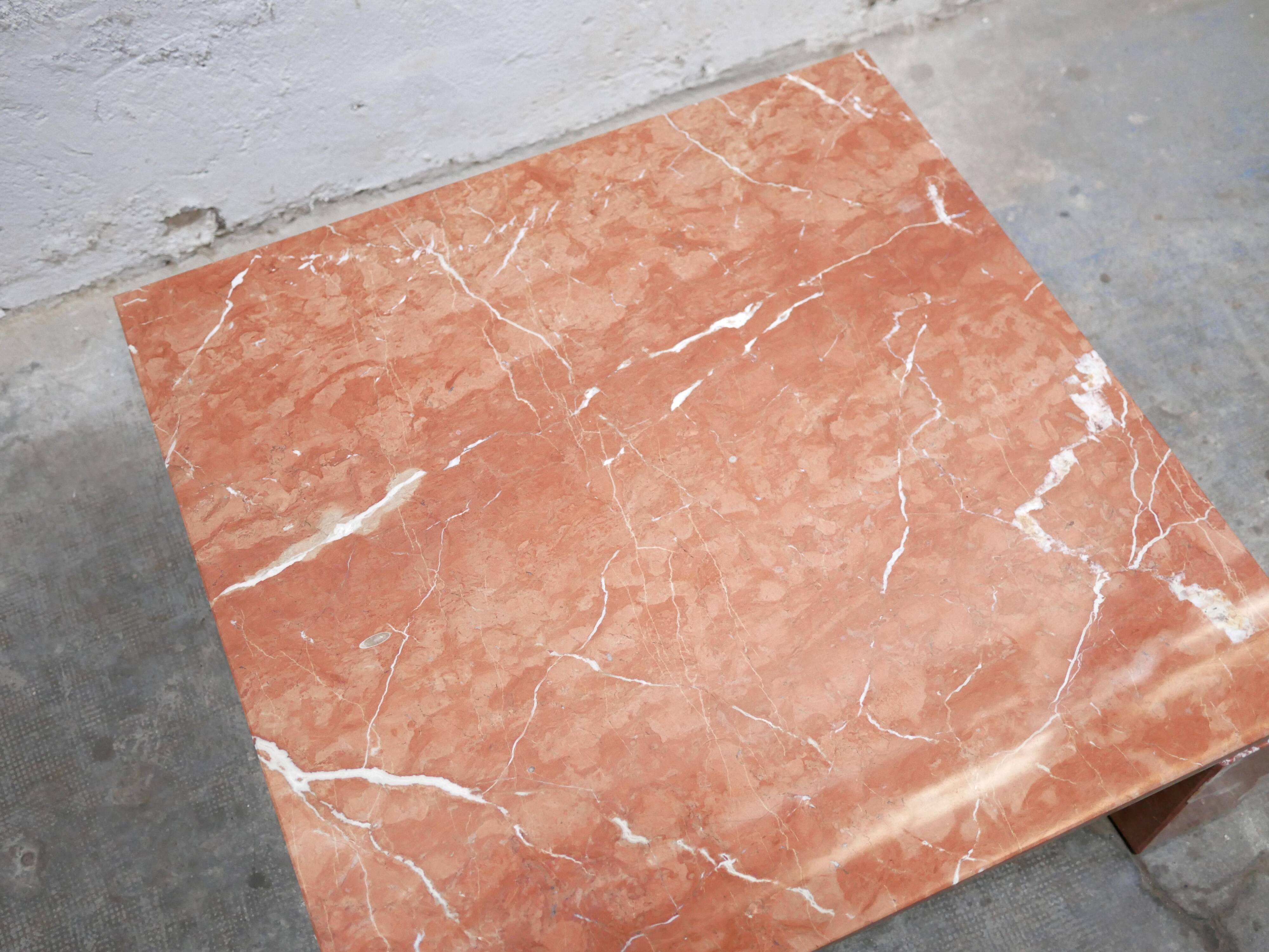 Vintage terracotta marble coffee table