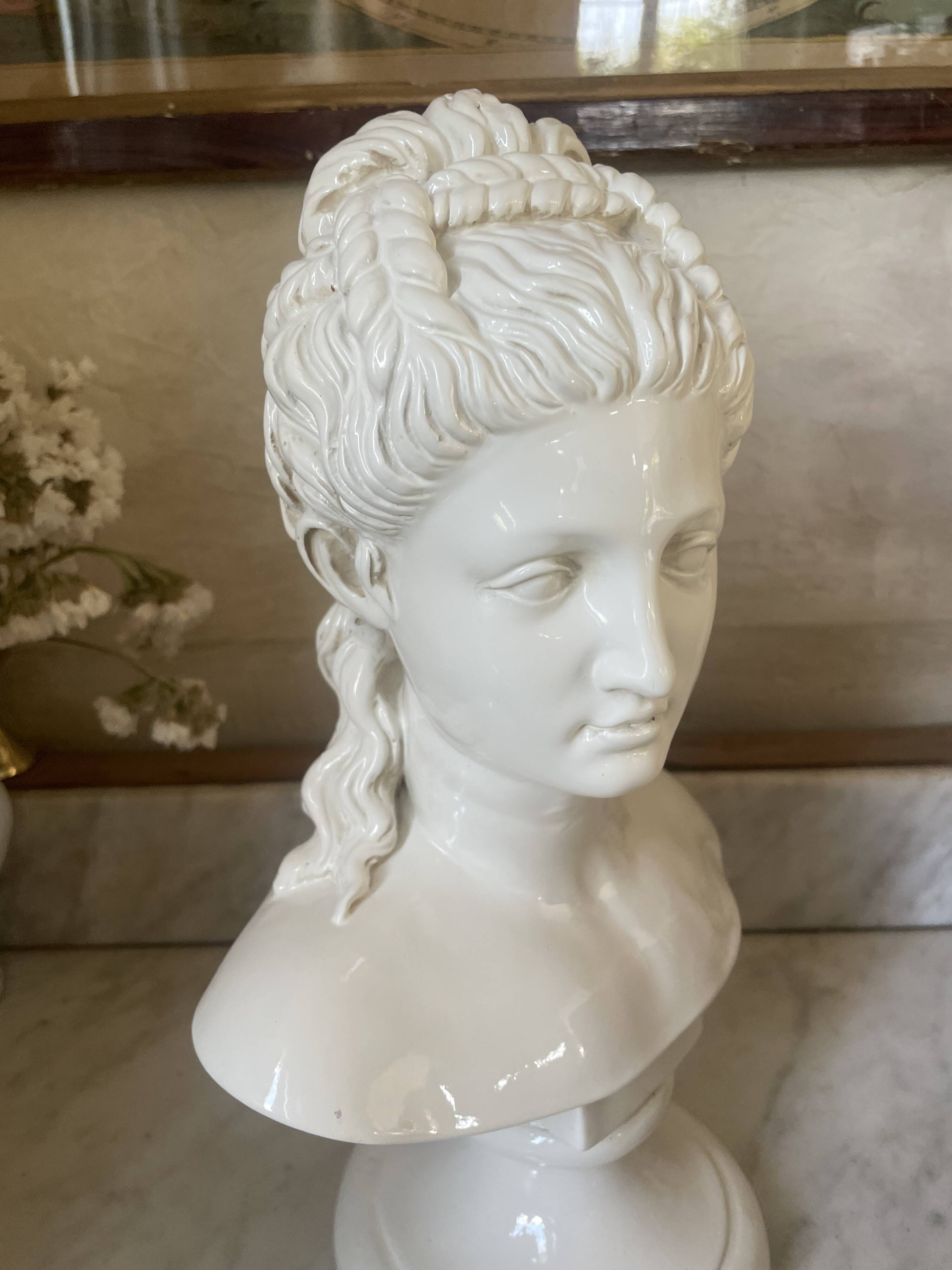 Bust of Proserpine vintage neoclassical sculpture