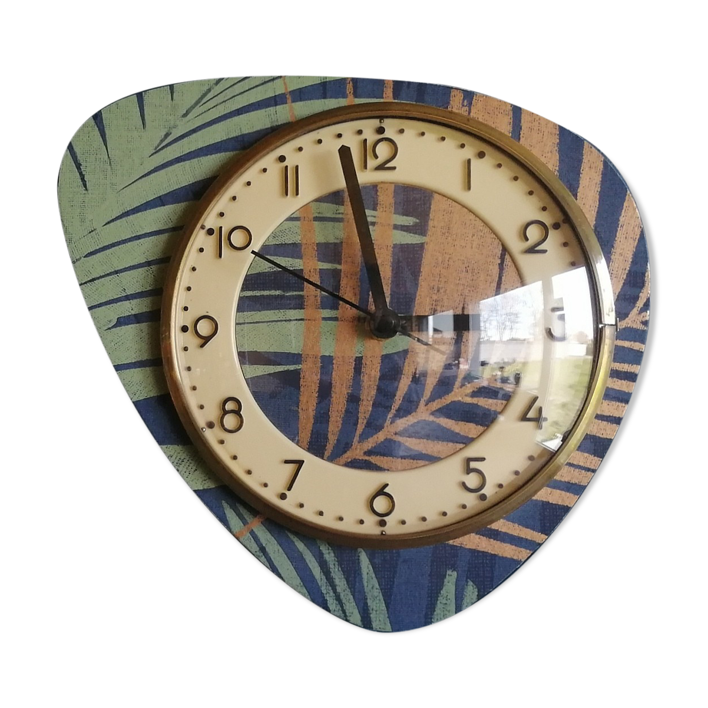 Vintage clock, wall clock "Bayard Green Copper"