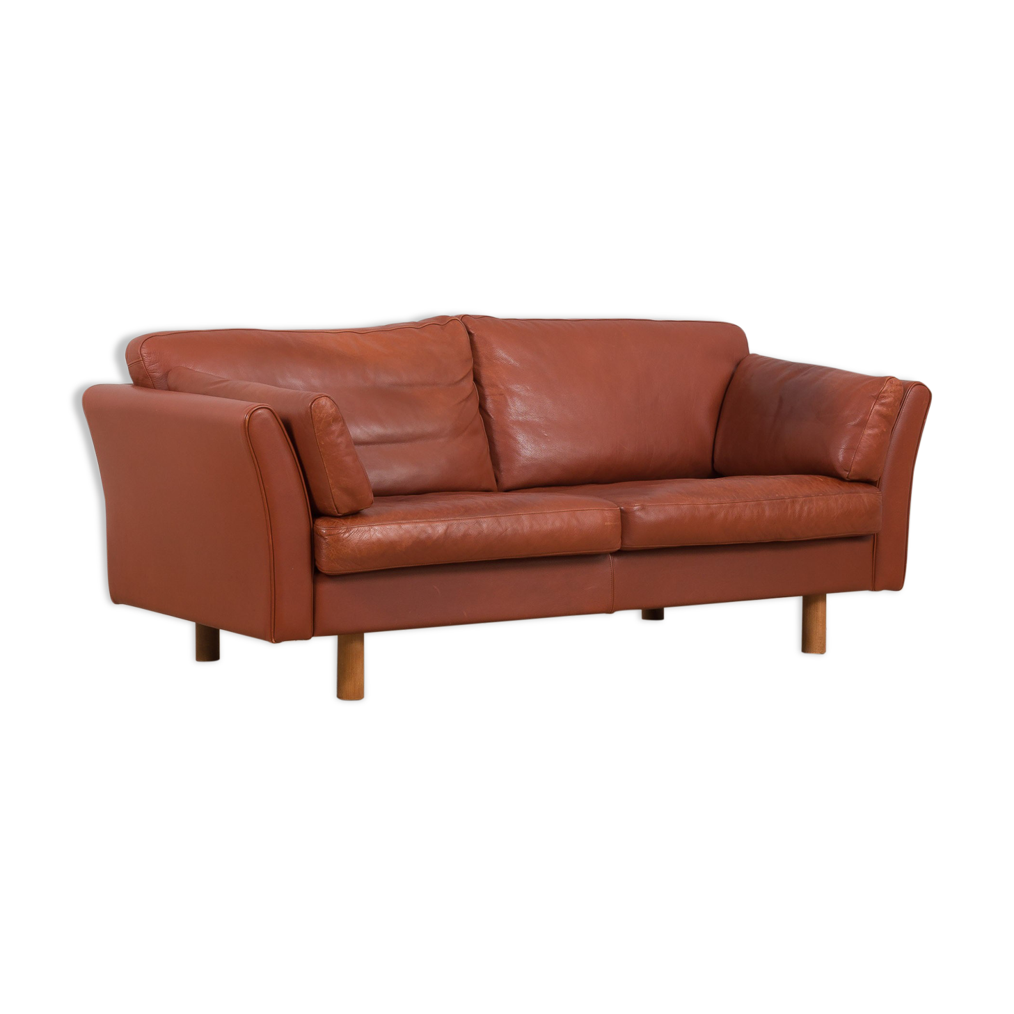 Brown aniline leather sofa, 1970/80s
