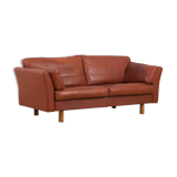 Brown aniline leather sofa, 1970/80s