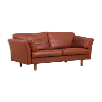 Brown aniline leather sofa, 1970/80s