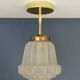 Pendant / Ceiling light with vintage art deco globe in frosted glass