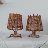 Pair of bamboo lamps