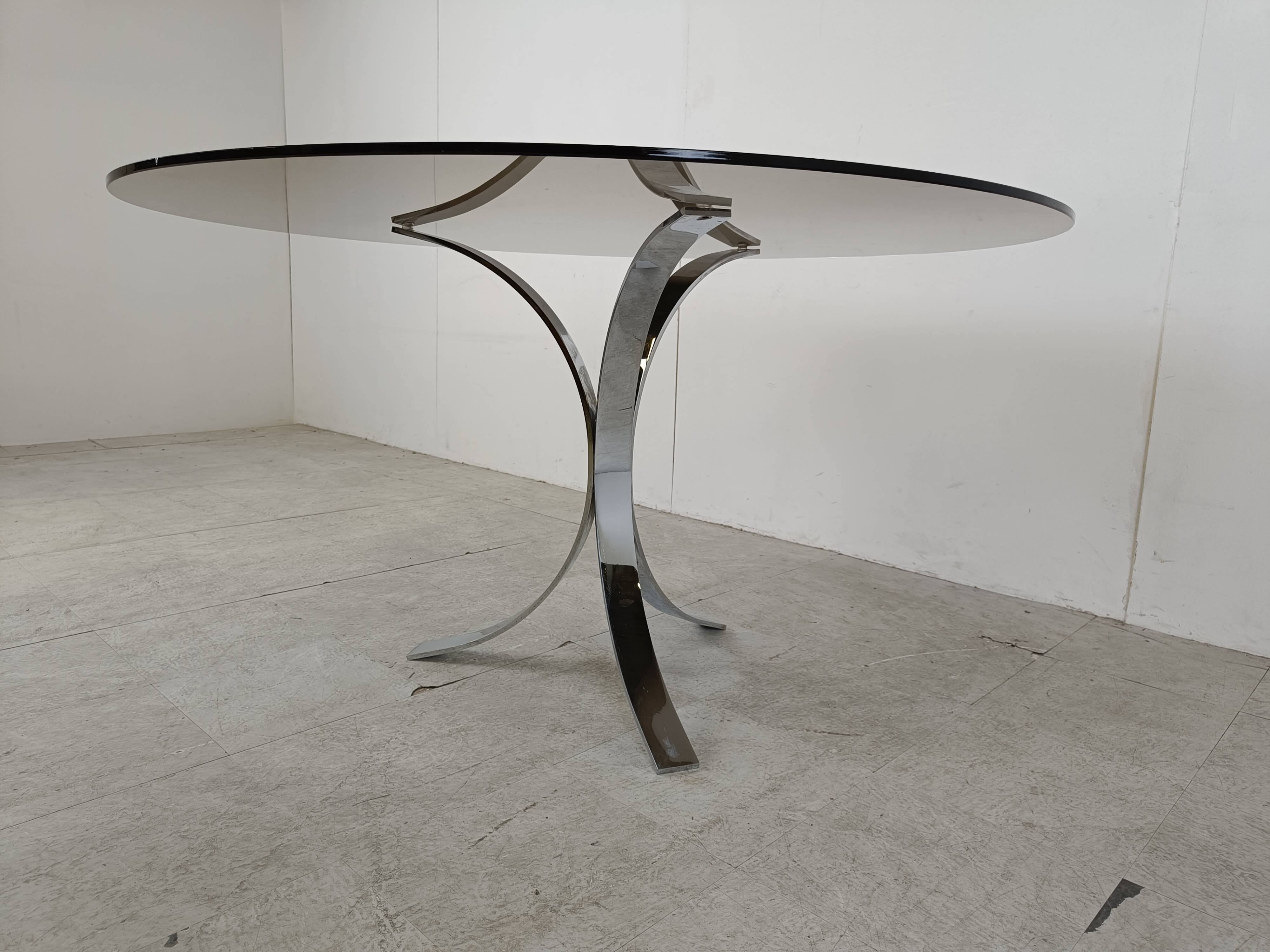 Vintage chrome dining table, 1970s