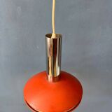 Small red and chrome space age pendant lamp
