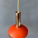 Small red and chrome space age pendant lamp