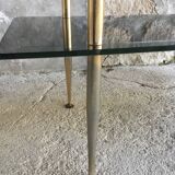 Rectangular coffee table with double glass tops - Modernist design 1960