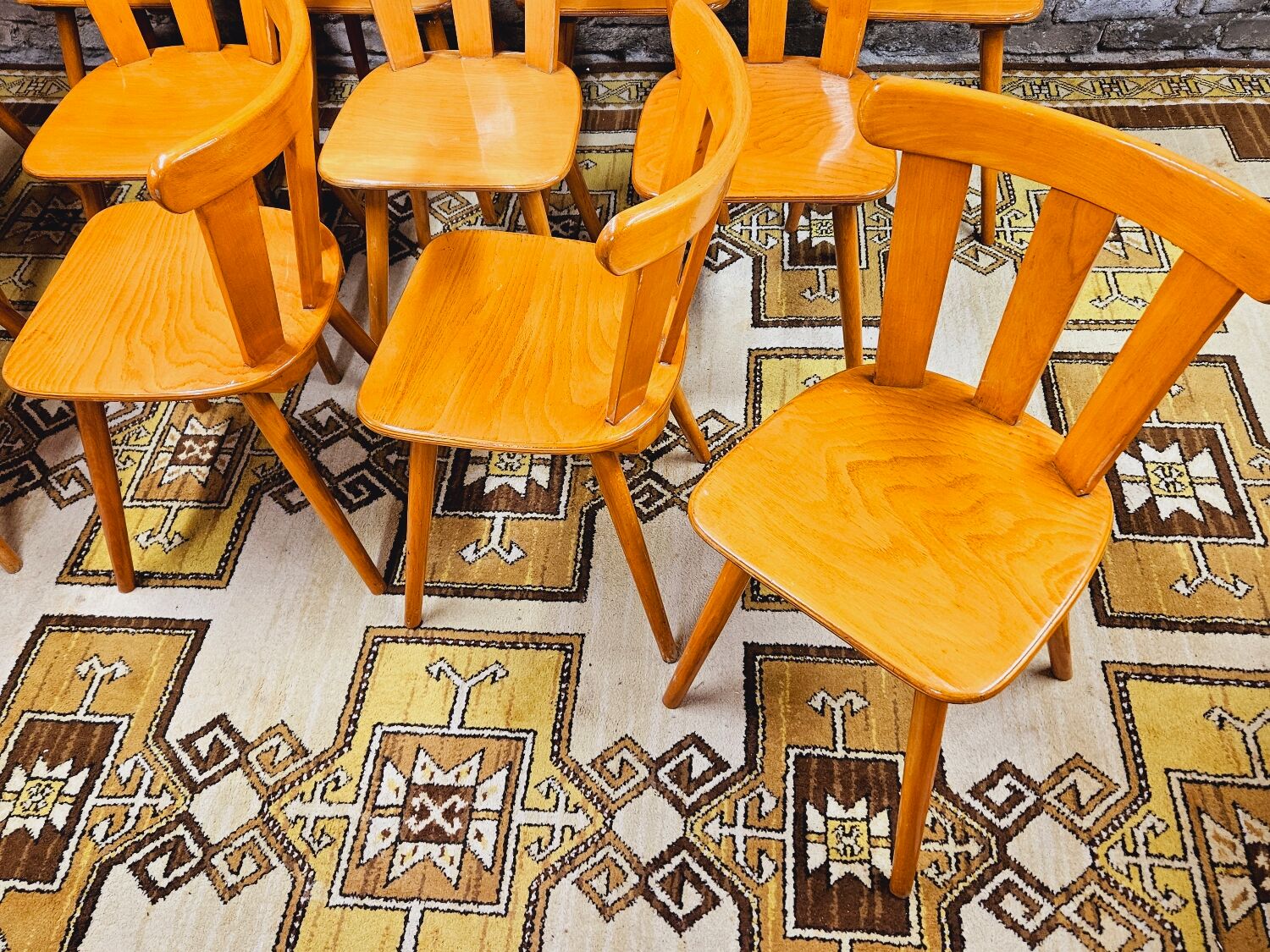 Set of 12 vintage bistro chairs