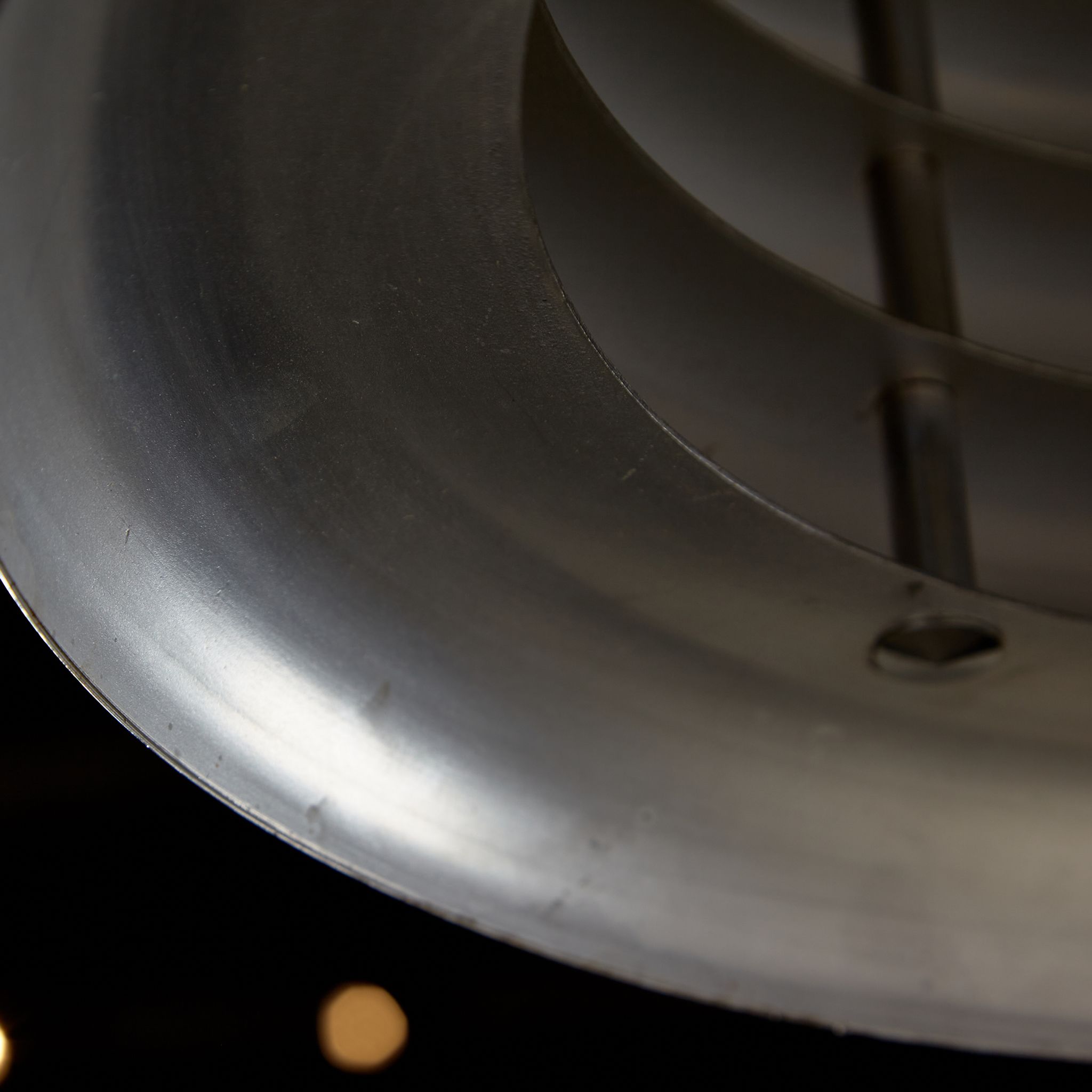 Chrome four-lamella metal pendant by borsfay tamás