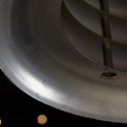 Chrome four-lamella metal pendant by borsfay tamás