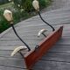 Wall cloakroom, patère 2 coat racks in carved bone, vintage and original